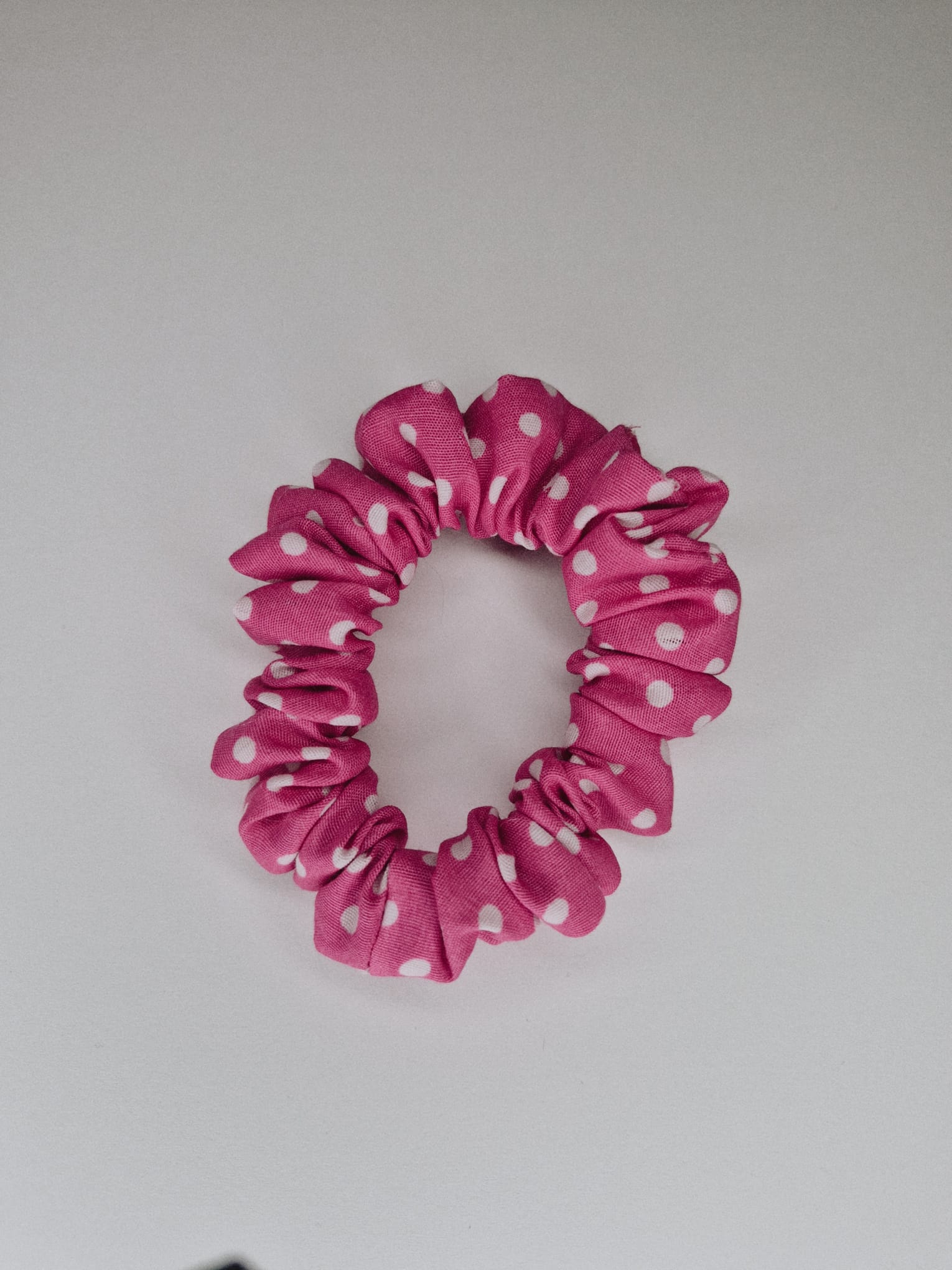 Pink Polka Dot Scrunchie