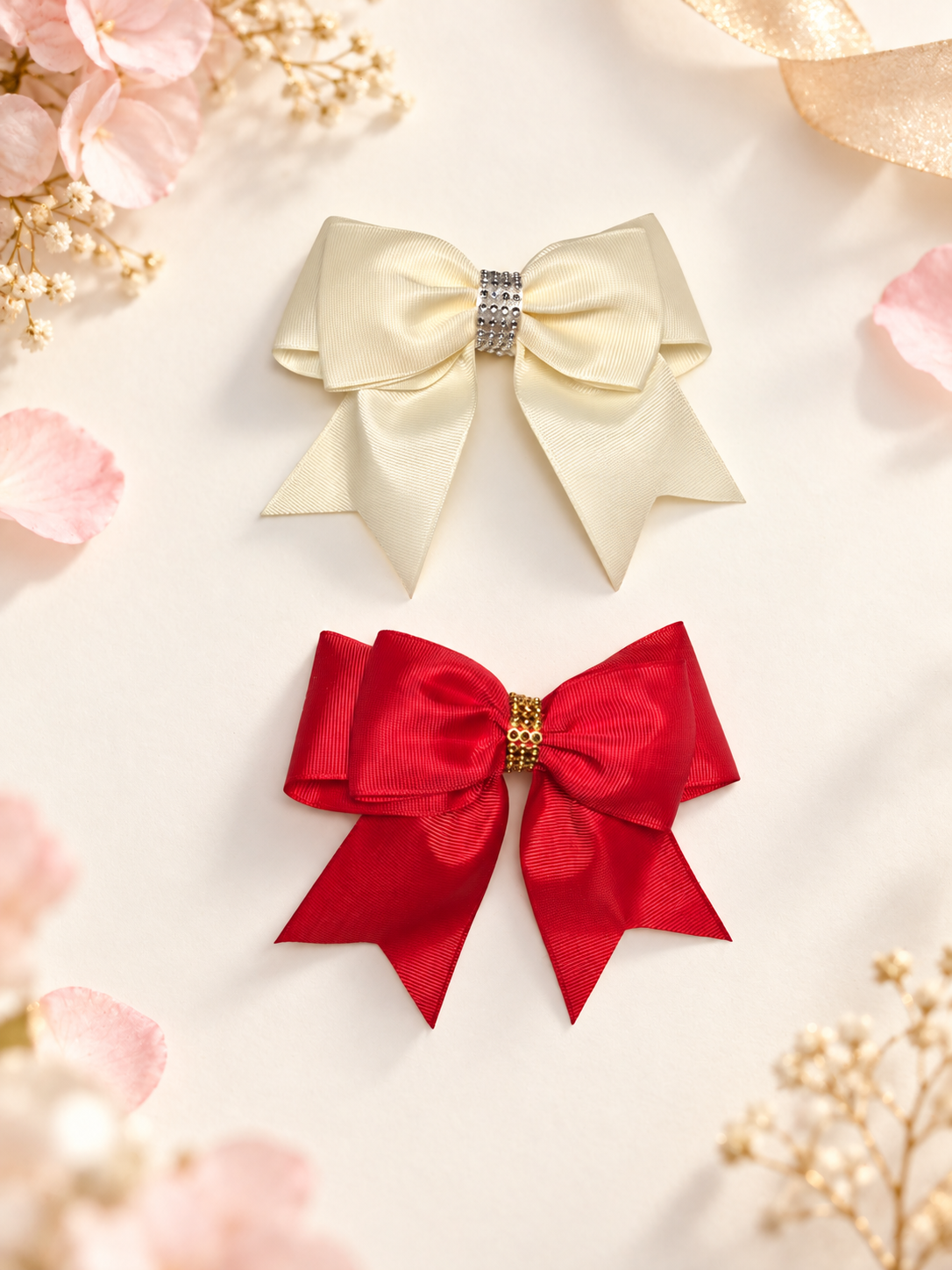 Elegant Rhinestone Hair Bow Set – 2 Pack