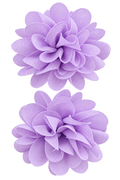 Lavender Fabric Flower Hair Clips – Set of 2