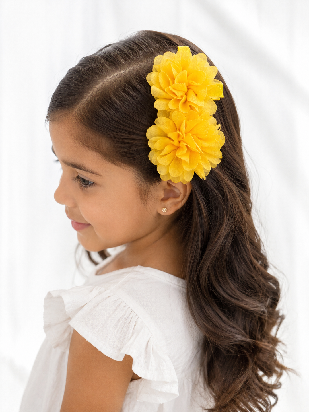 Sunshine Yellow Flower Hair Clips – Set of 2