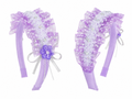 Diadema con volantes de encaje color lavanda