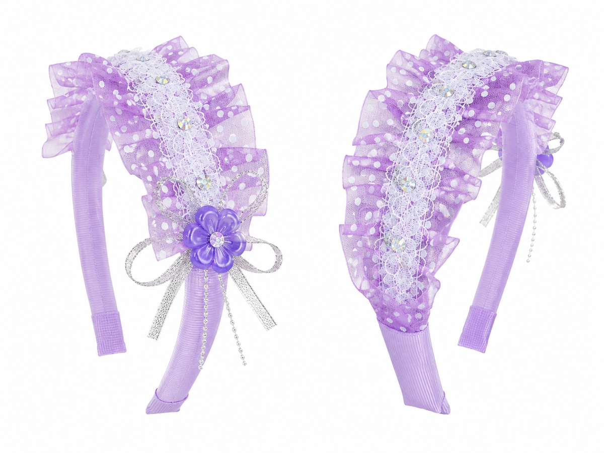Lavender Lace Ruffle Headband