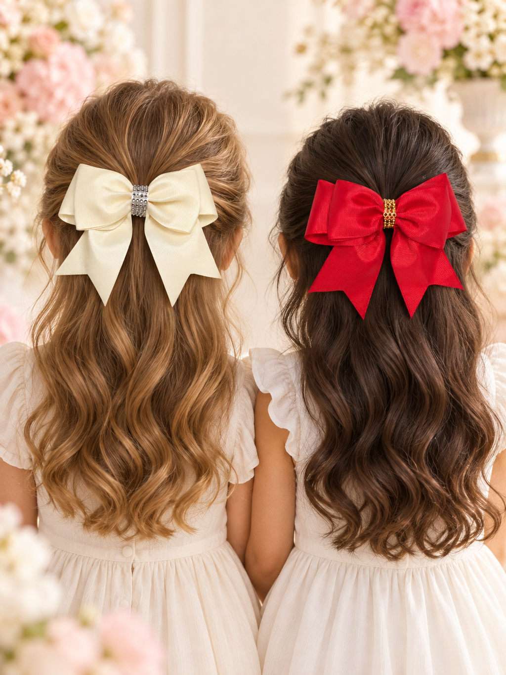 Elegant Rhinestone Hair Bow Set – 2 Pack