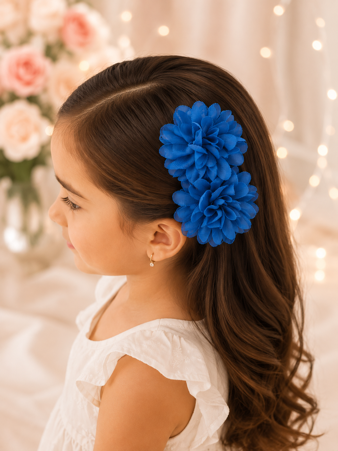 Royal Blue Floral Hair Clip Set