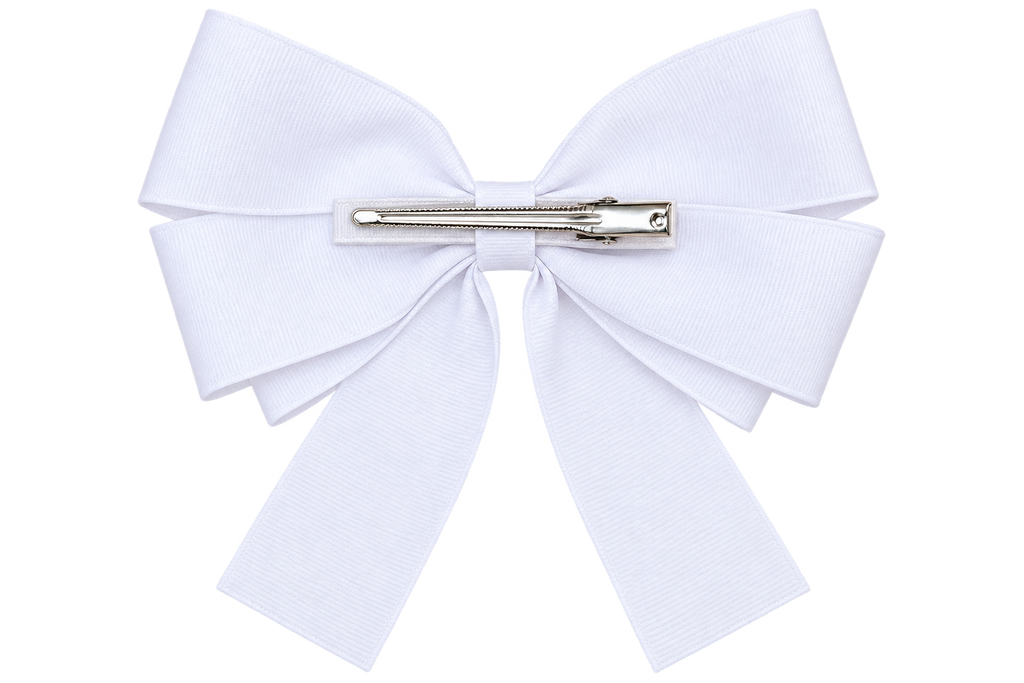Classic White Long Tail Hair Bow