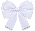 White Rhinestone Tail Hair Bow