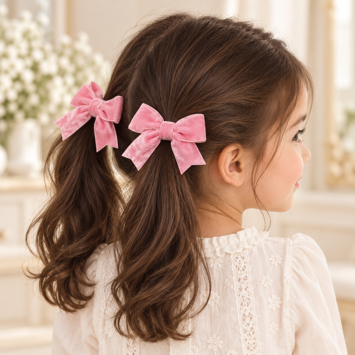 Pastel Bow Hair Tie Set – 5 Matching Pairs, 10 Pieces
