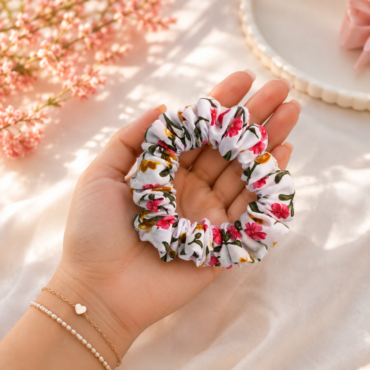 Floral Garden Handmade Scrunchie