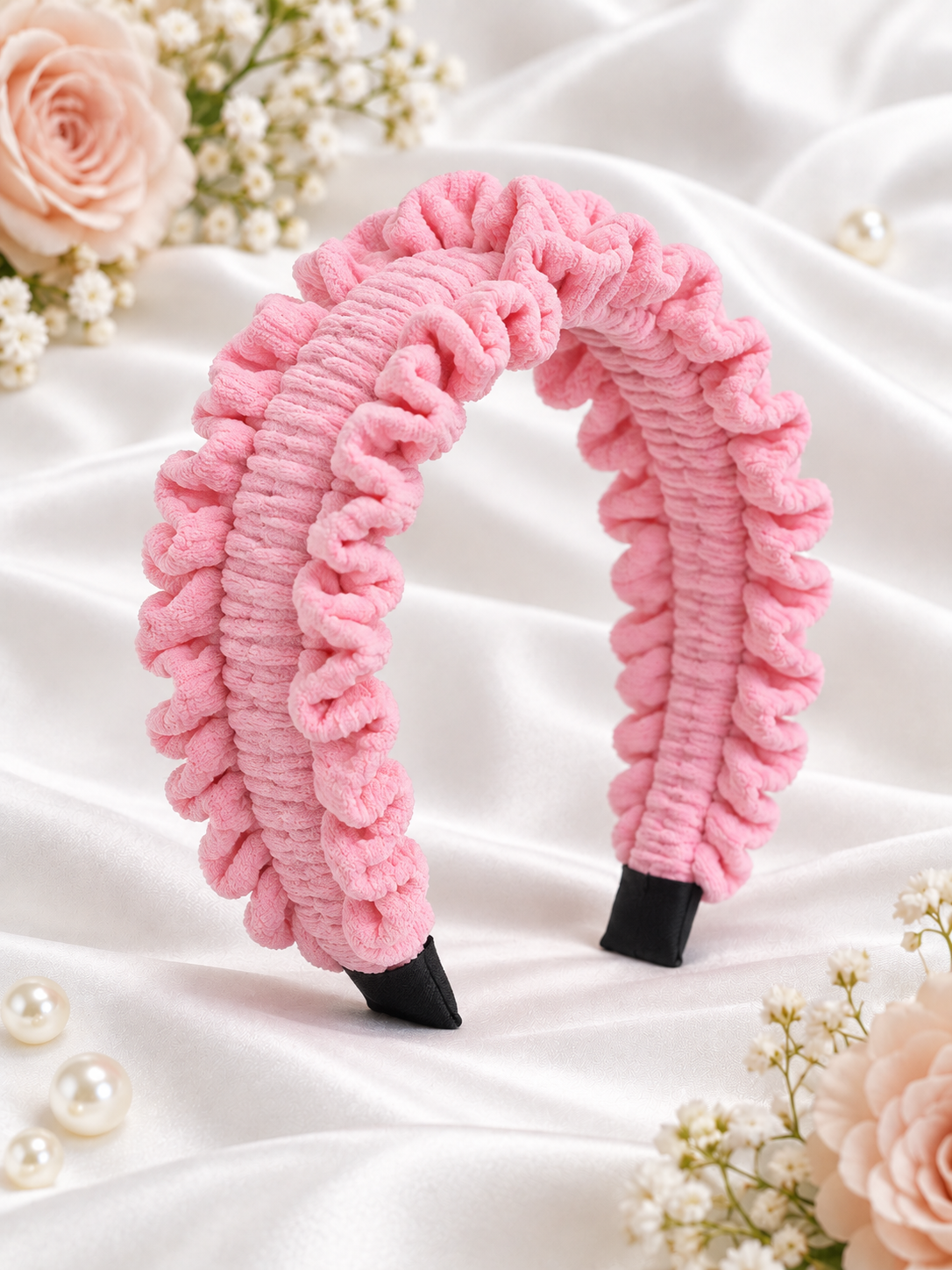 Pink Ruffle Headband – Handmade