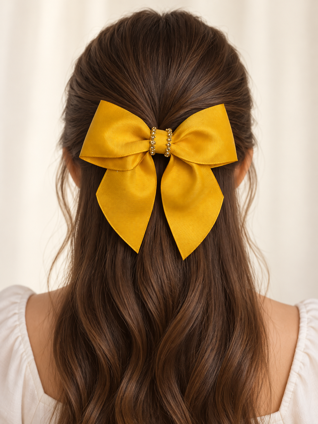 Set of 2 Handmade Rhinestone Hair Bows with Alligator Clips