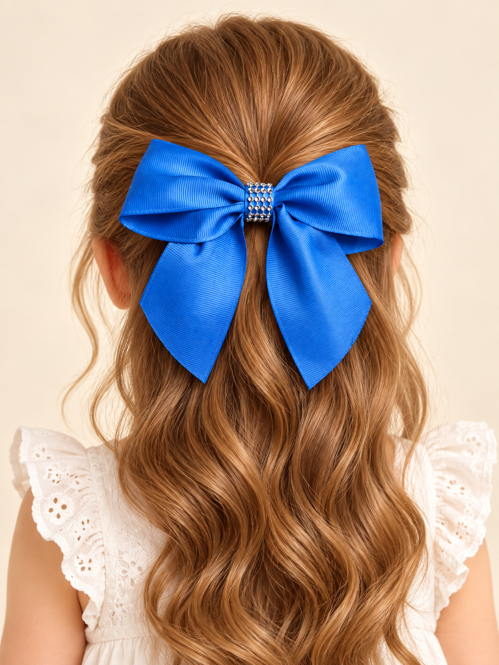 Blue and Red Grosgrain Bow Set – 2 Handmade Hair Clips