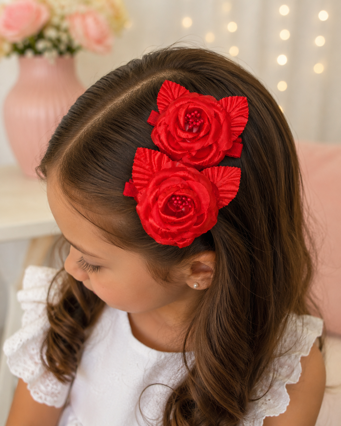 Scarlet Rose Hair Clip Set – 2 Pieces