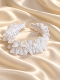 White Ruffle Headband – Handmade