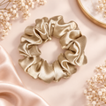 Champagne Satin Scrunchie – Handmade Hair & Wrist Accessory