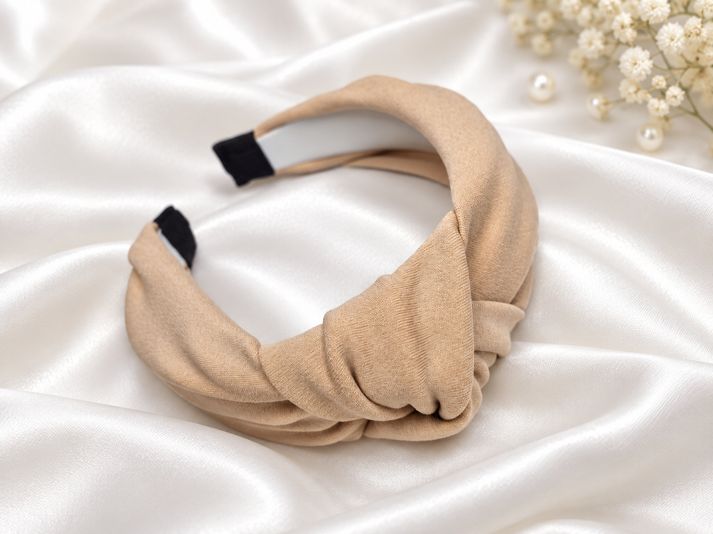 Beige Elegance Knotted Headband
