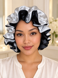 Black & White Satin Bonnet