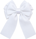 Classic White Long Tail Hair Bow