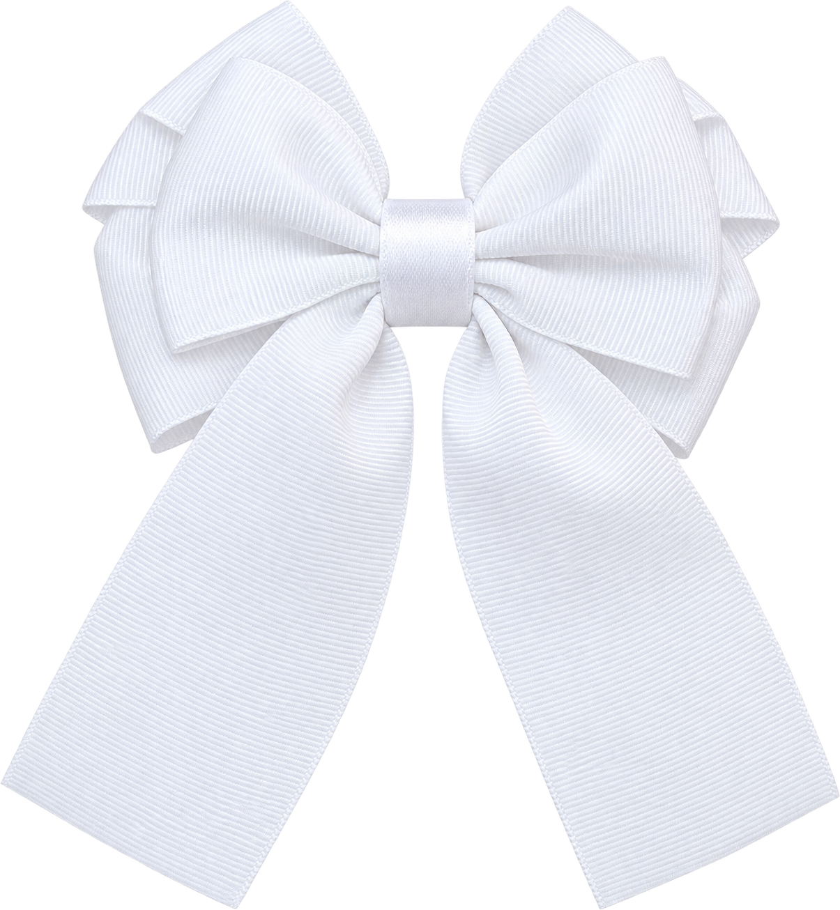 Classic White Long Tail Hair Bow