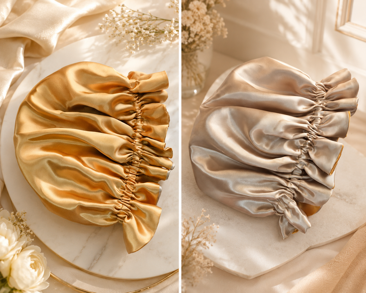 Bonnet en satin double épaisseur Golden Glow