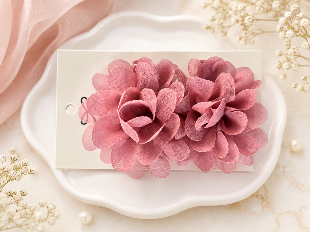 Dusty Rose Floral Hair Clip