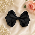 Classic Black Layered Grosgrain Hair Bow
