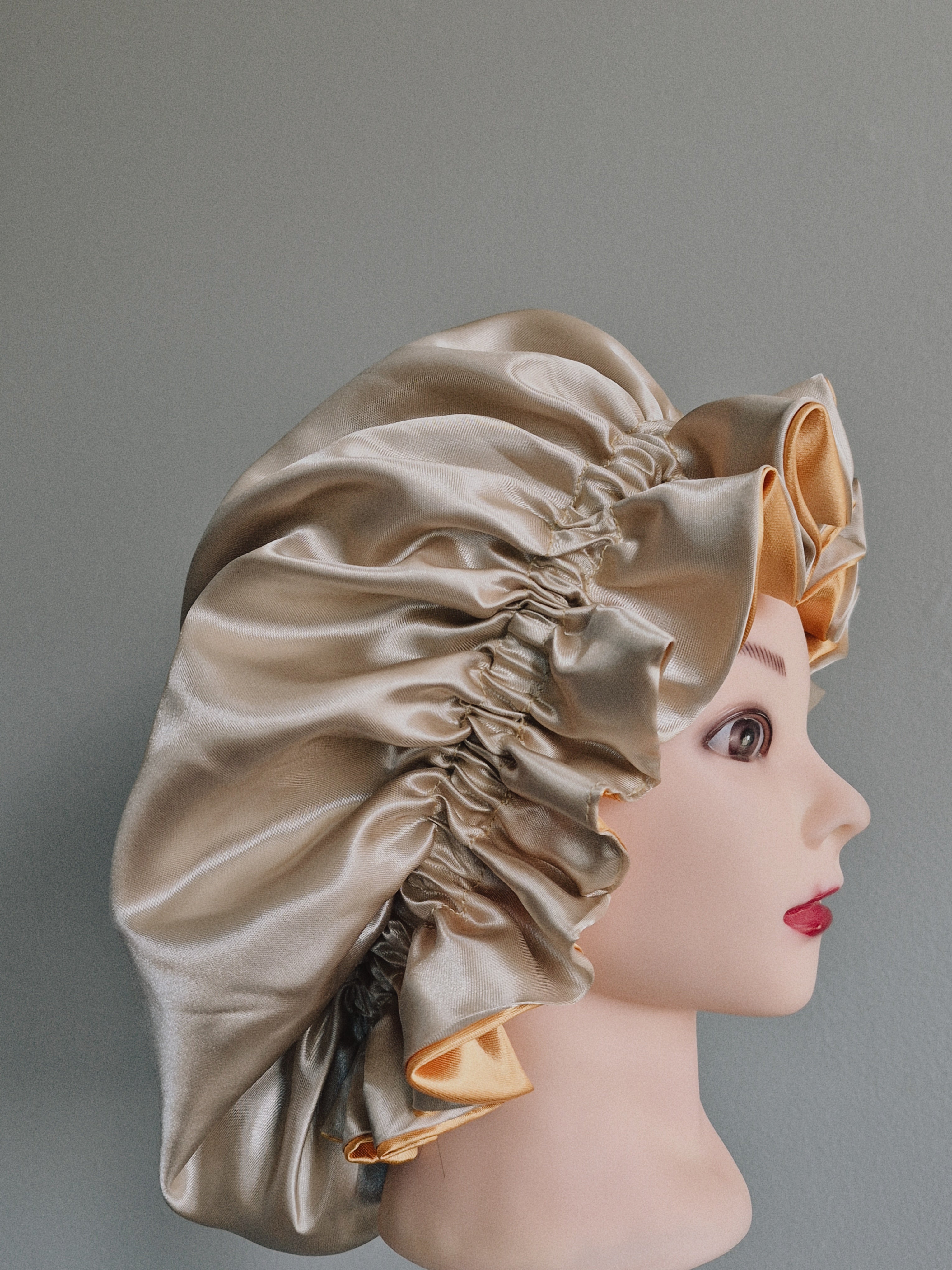 Golden Glow Double-Layer Satin Bonnet