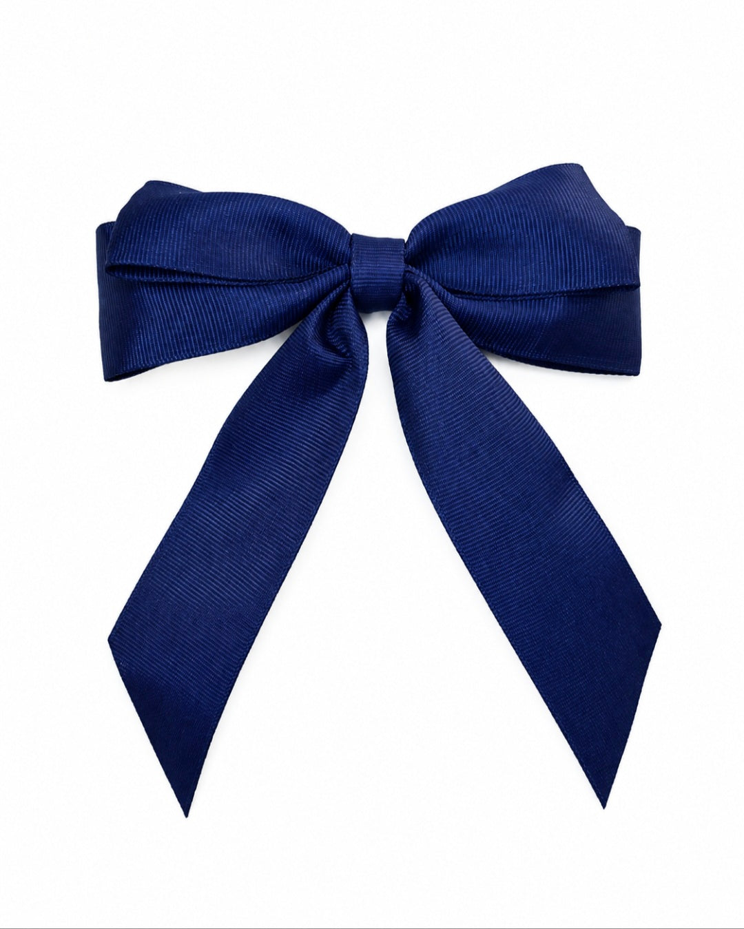 Navy Blue Long Tail Grosgrain Hair Bow