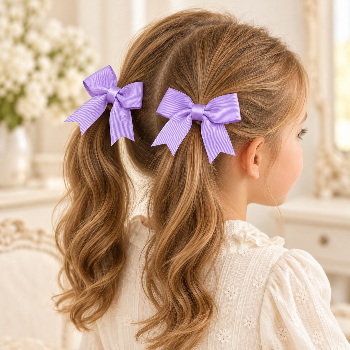 Pastel Bow Hair Tie Set – 5 Matching Pairs, 10 Pieces
