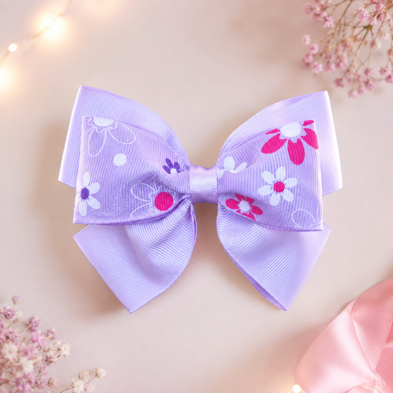 Classic Lavender Grosgrain Bow