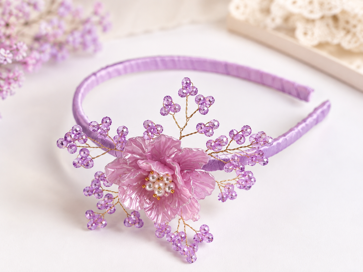 Lilac Blossom Flower Headband