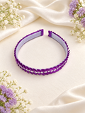 Handmade Purple Ribbon Headband with Iridescent Sequins