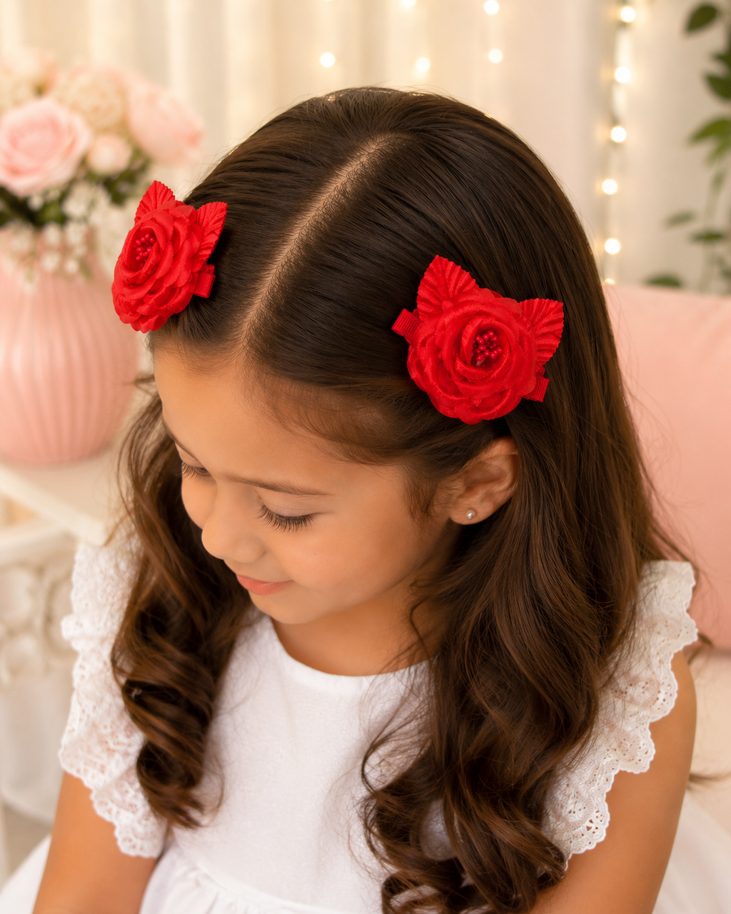 Scarlet Rose Hair Clip Set – 2 Pieces