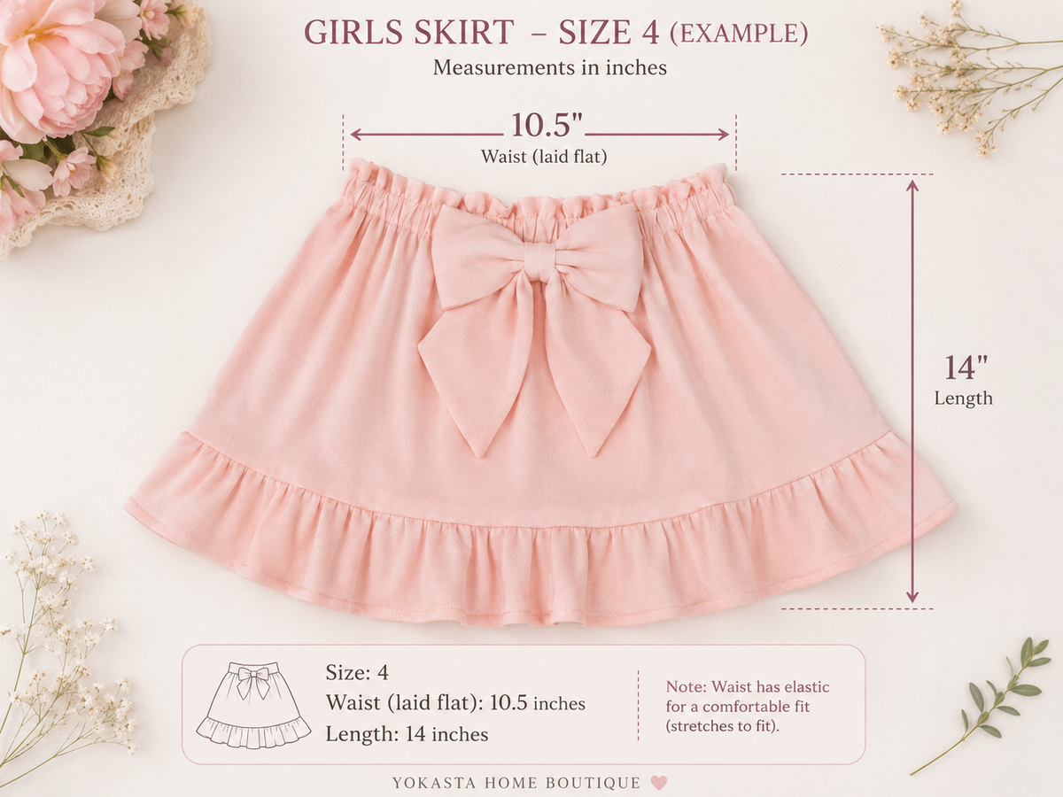 Blush Pink Ruffle Bow Skirt – Girls Size 4