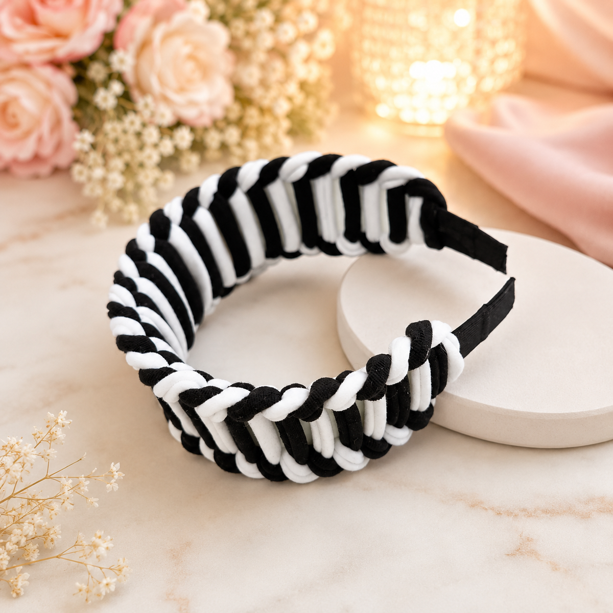 Black & White Woven Statement Headband