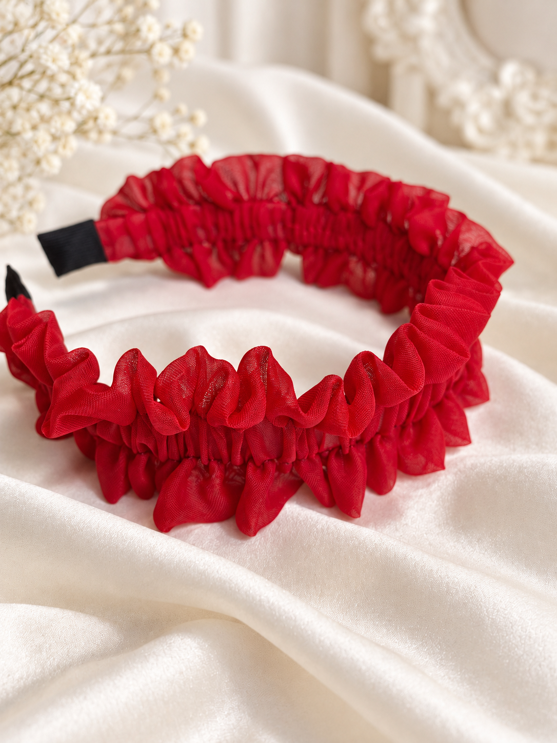 Red Ruffled Headband