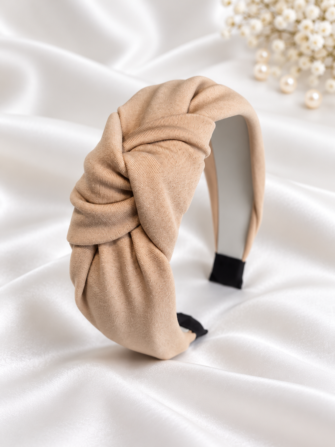 Beige Elegance Knotted Headband