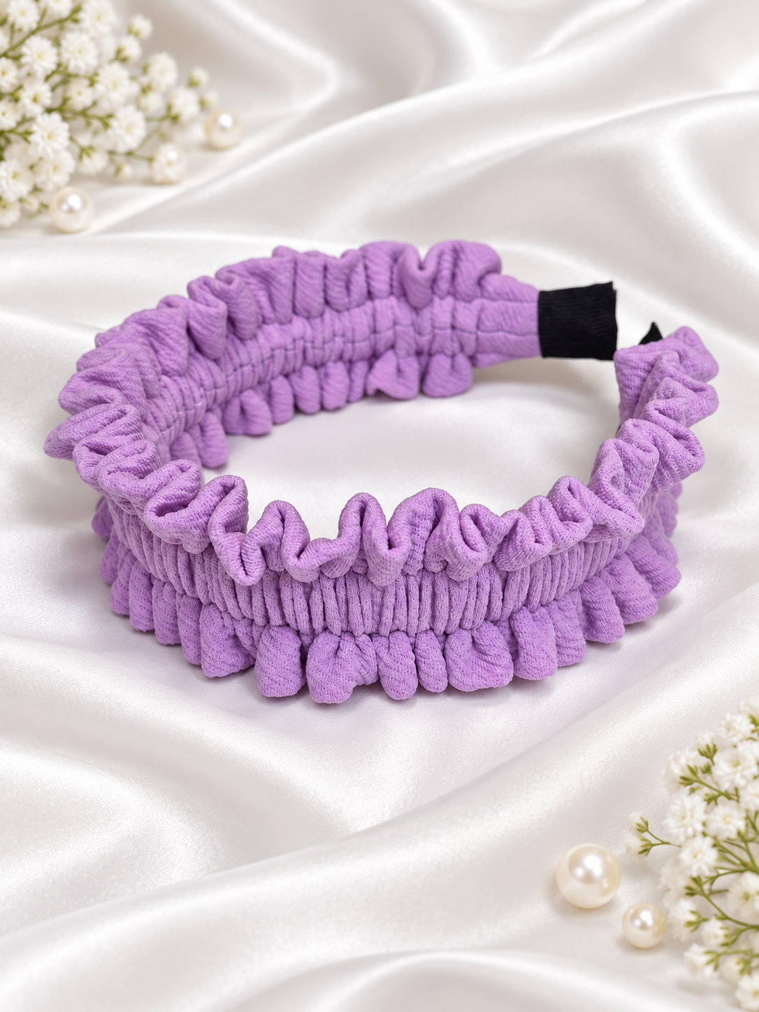 Lilac Ruffle Headband – Handmade