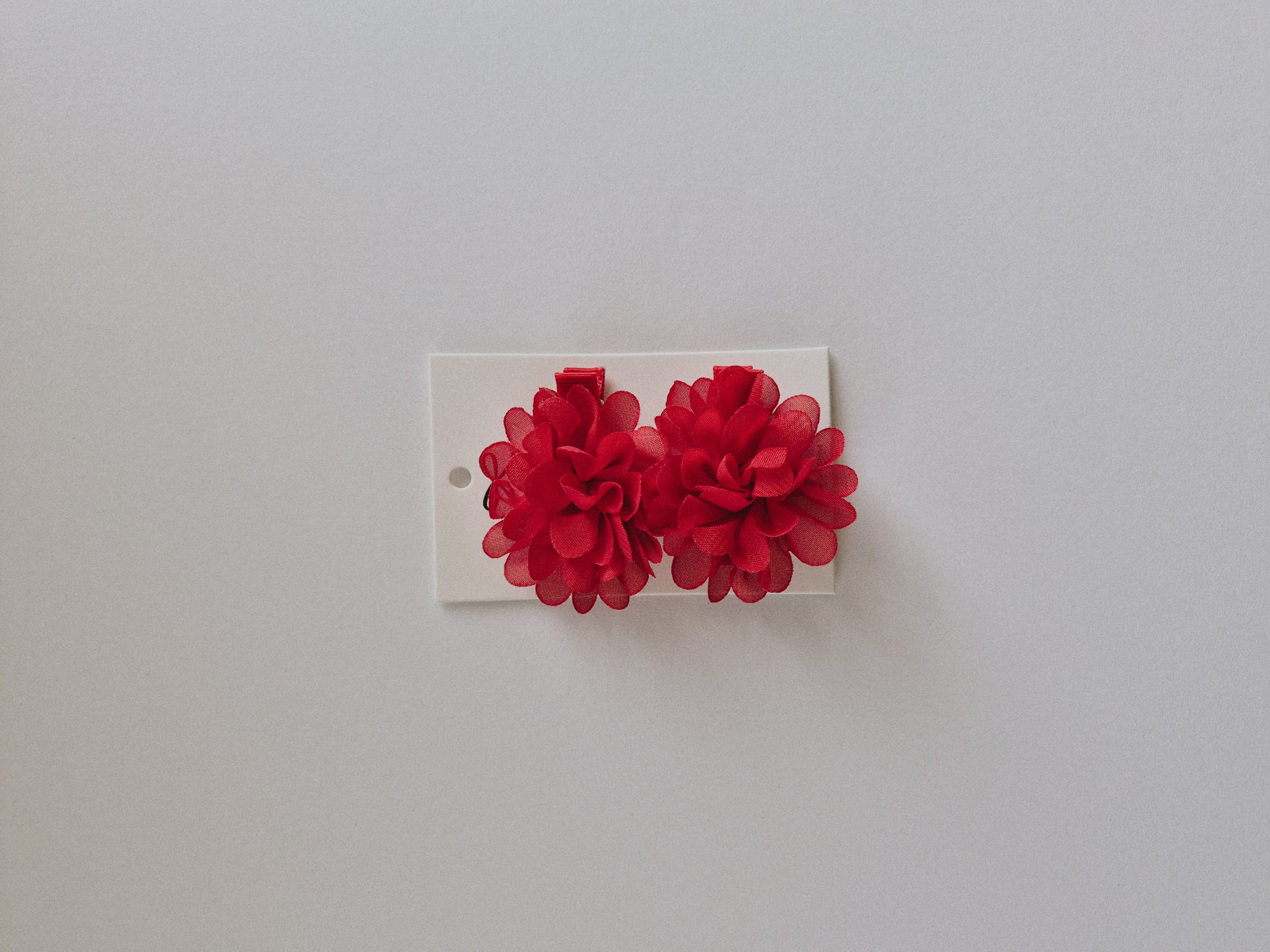Red Mesh Flower Hair Clips – Set of 2