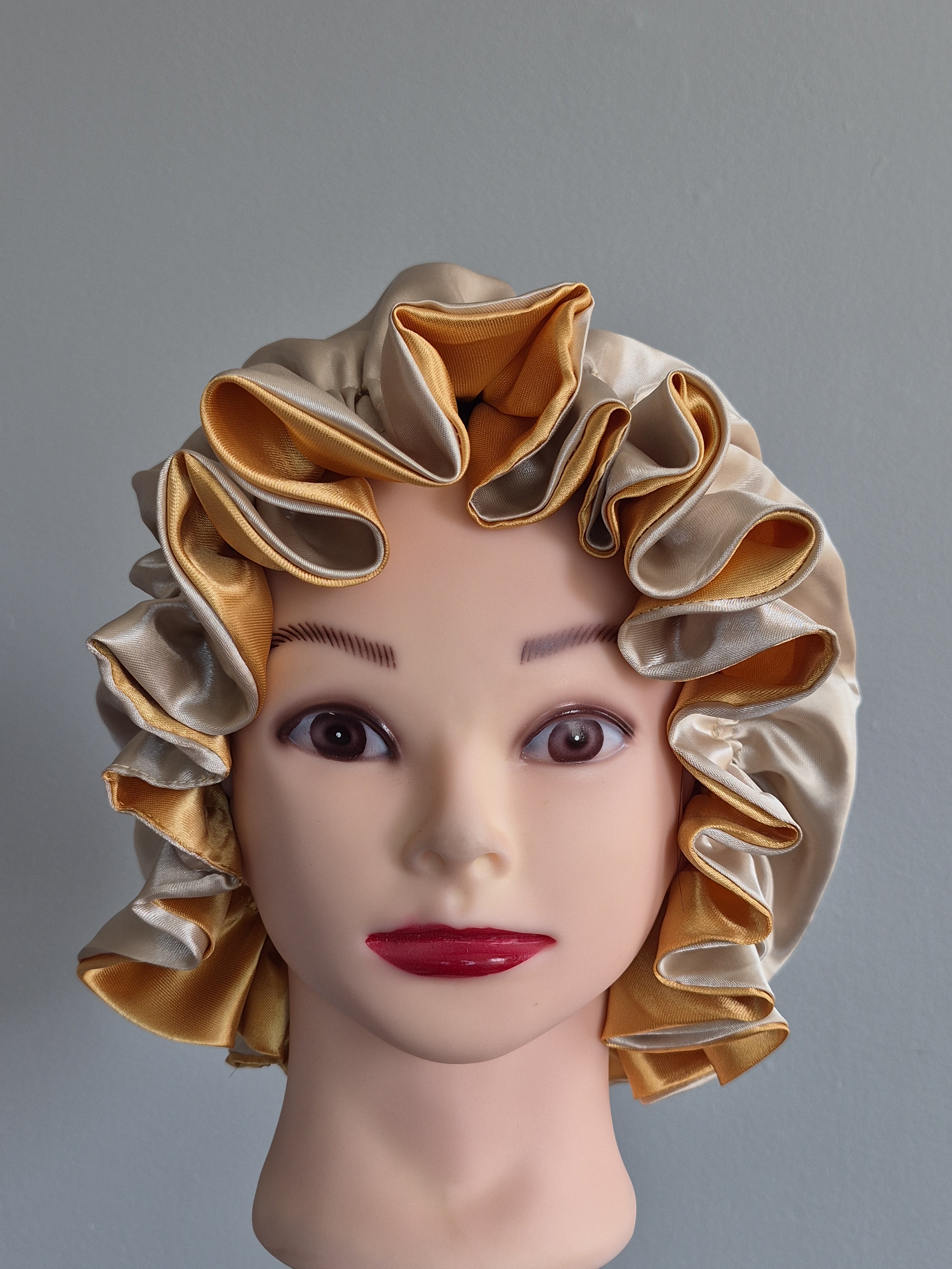 Golden Glow Double-Layer Satin Bonnet