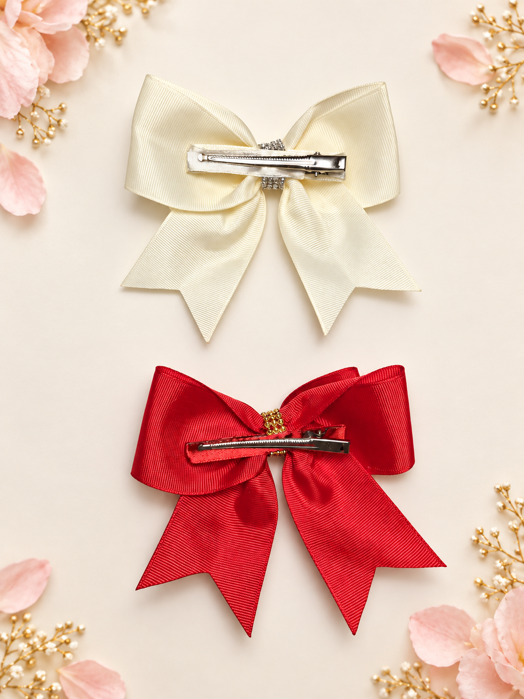 Elegant Rhinestone Hair Bow Set – 2 Pack