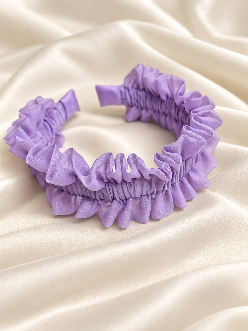Lavender Ruffle Headband – Handmade