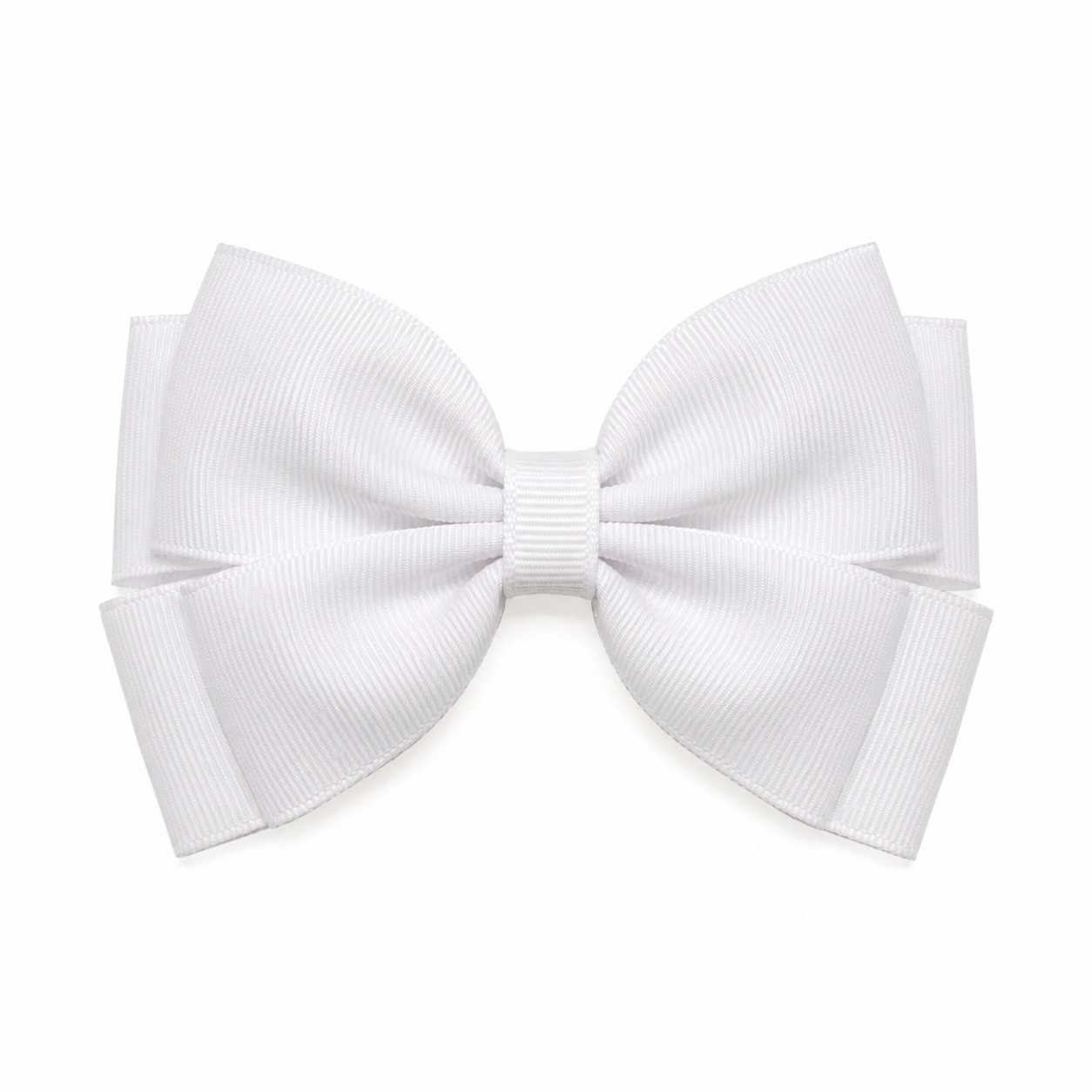 Classic White Grosgrain Hair Bow