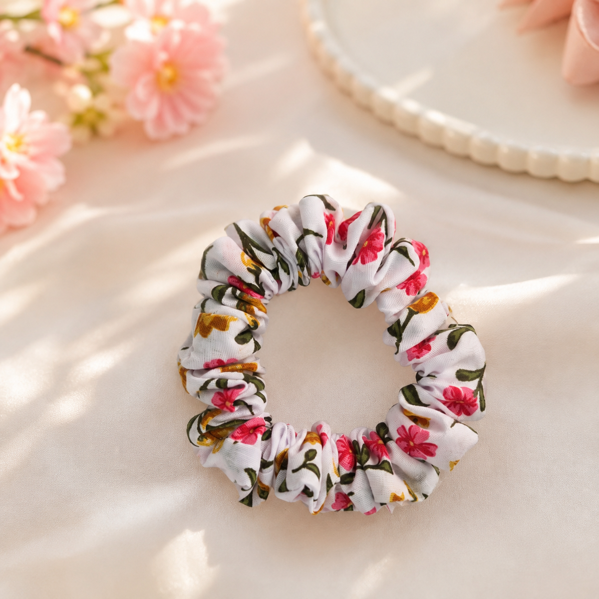 Floral Garden Handmade Scrunchie