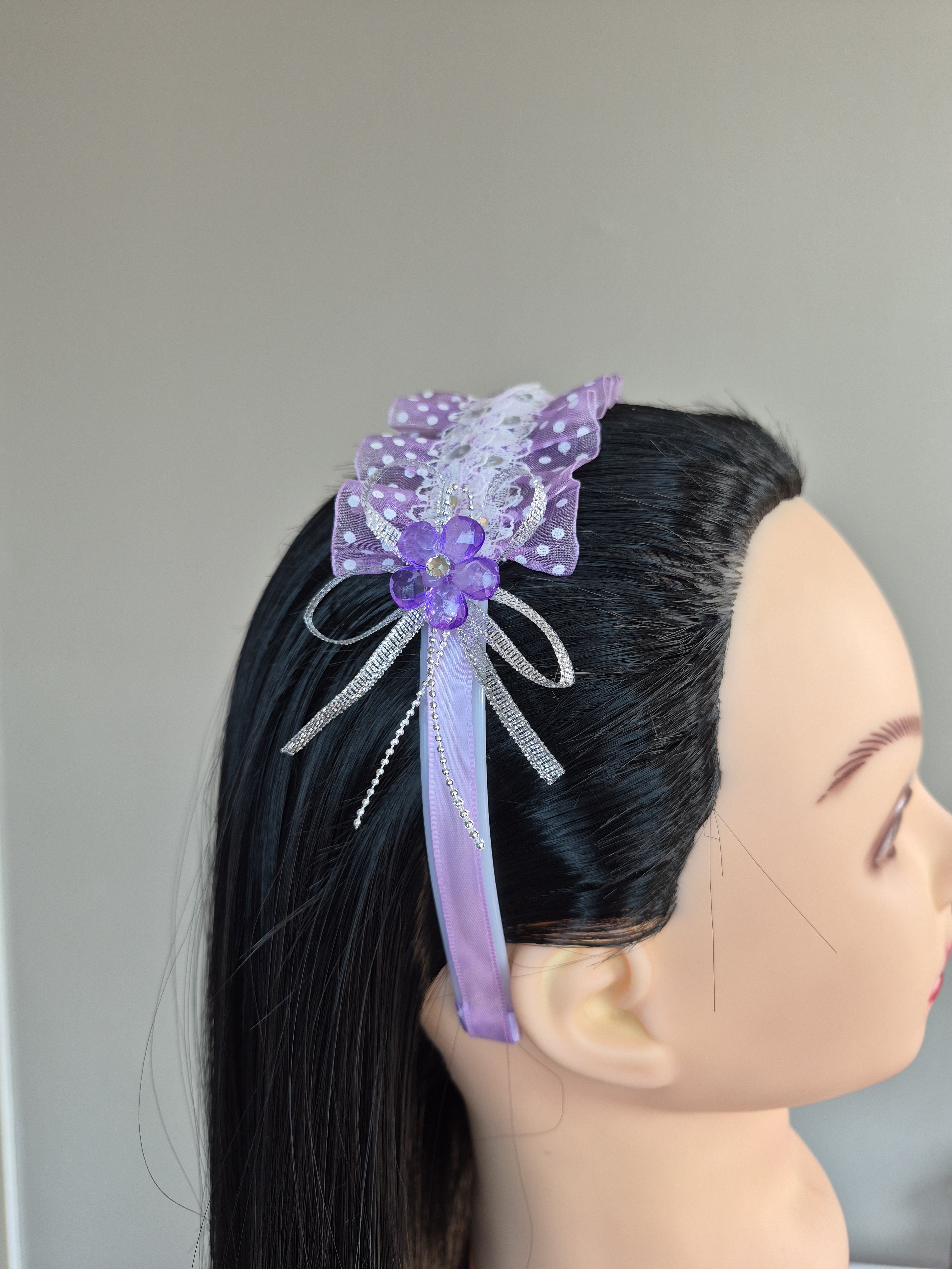 Lavender Lace Ruffle Headband