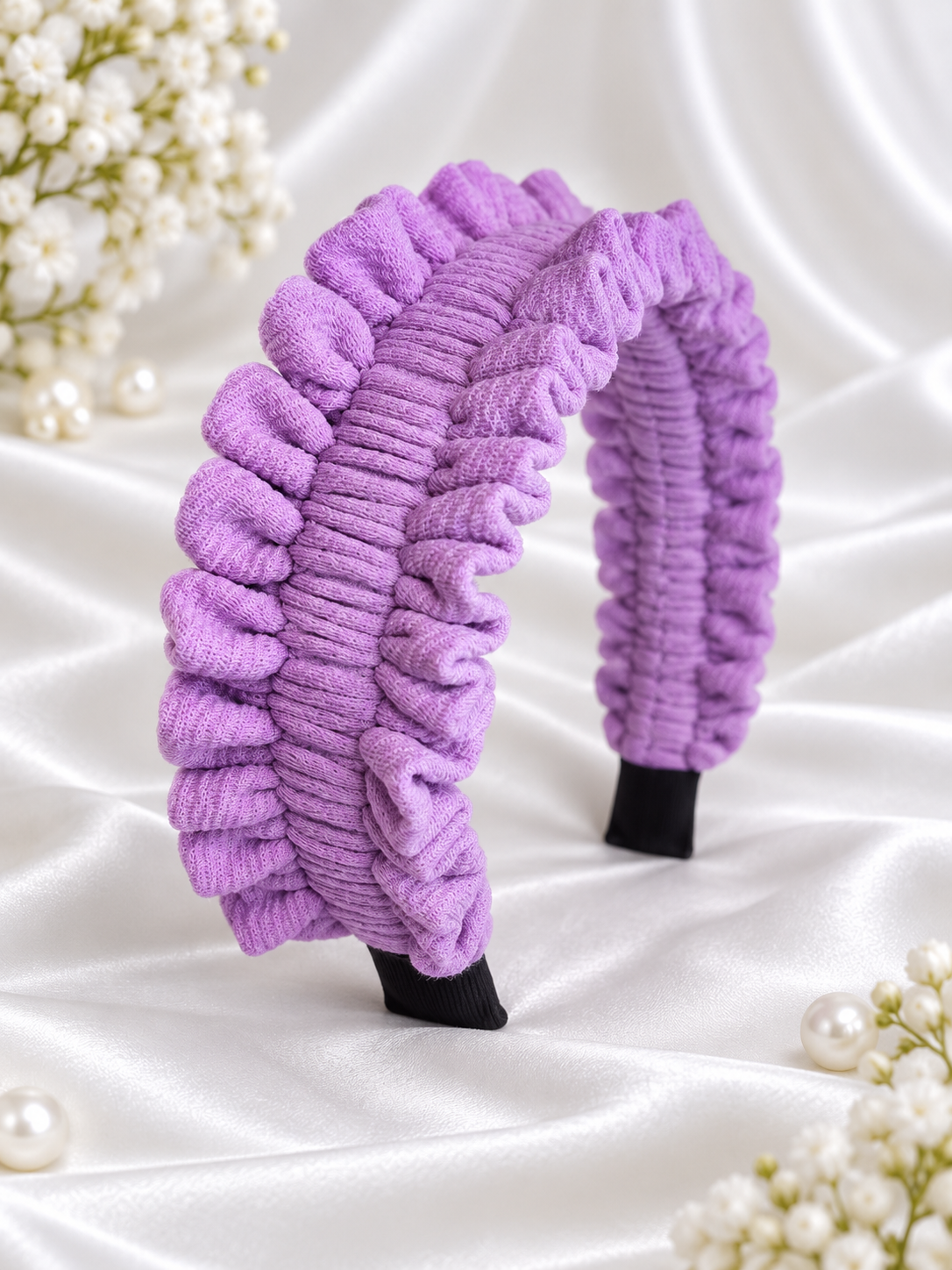 Lilac Ruffle Headband – Handmade