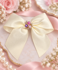 Ivory Pearl & Crystal Hair Bow