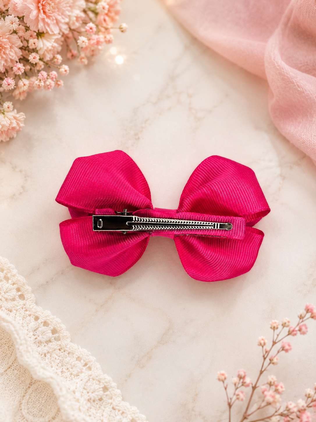 Classic Boutique Hair Bow – Hot Pink