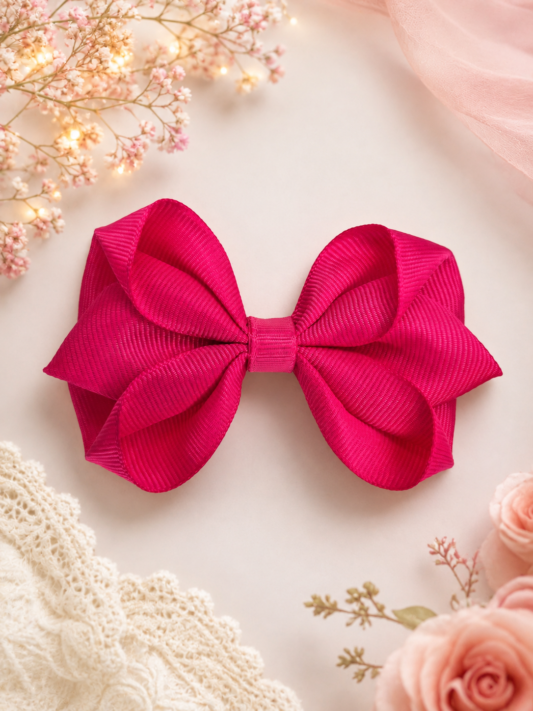 Classic Boutique Hair Bow – Hot Pink
