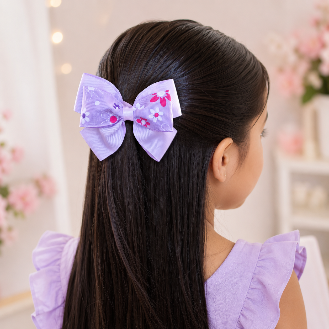 Classic Lavender Grosgrain Bow