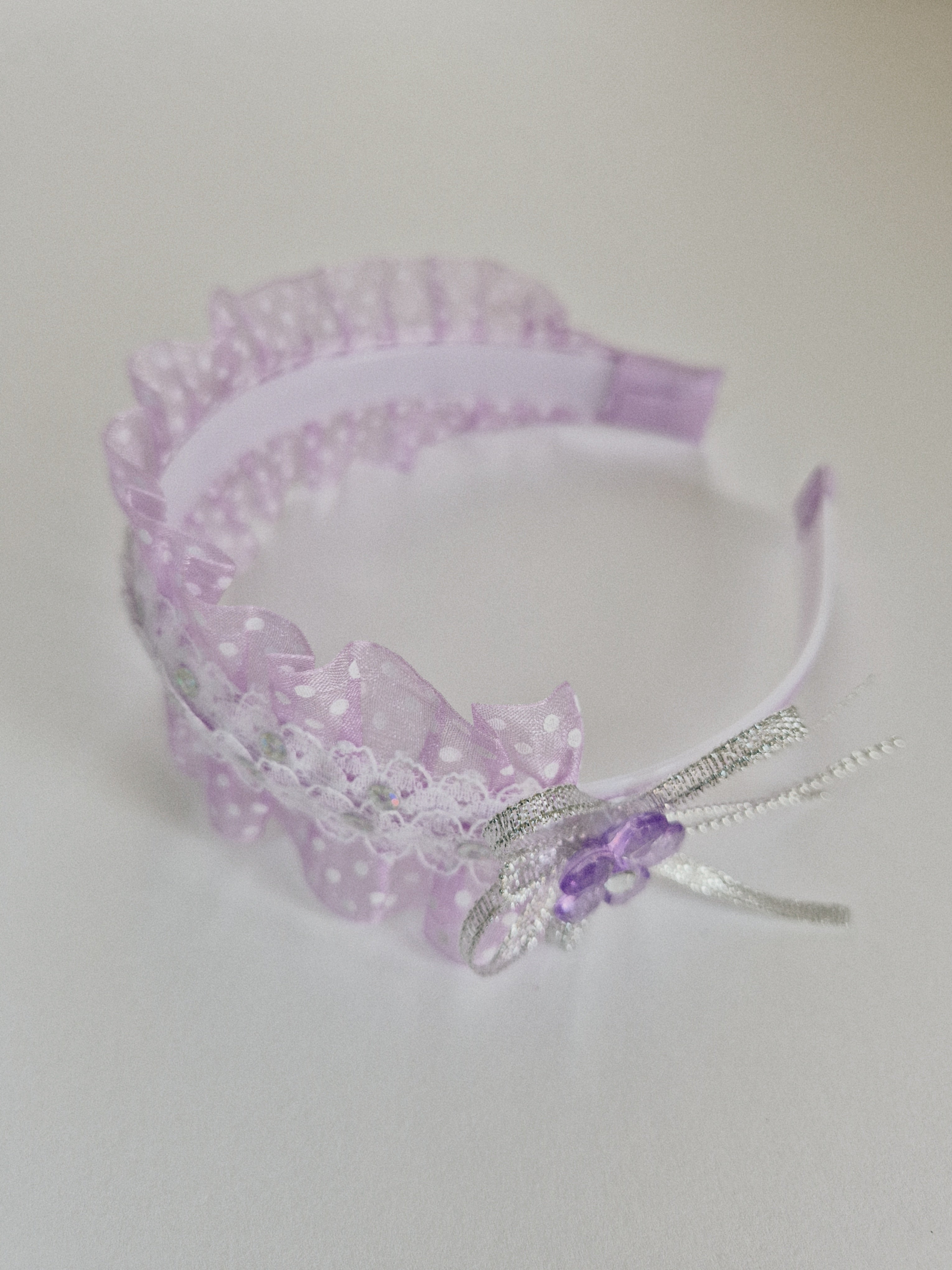 Lavender Lace Ruffle Headband